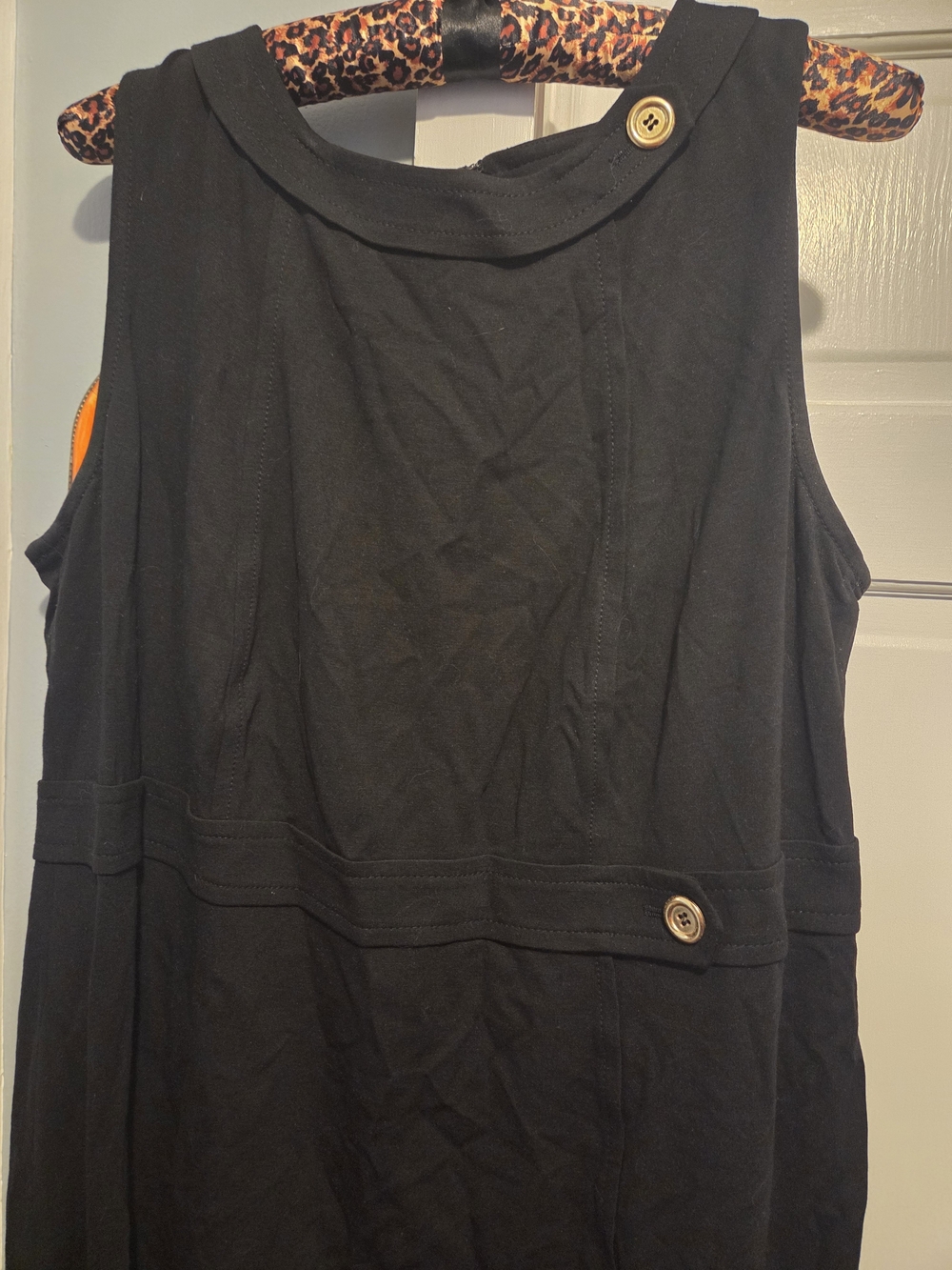 Talbots Black Sleeveless Sheeth Dress with Button Detail - Picture 2 of 3
